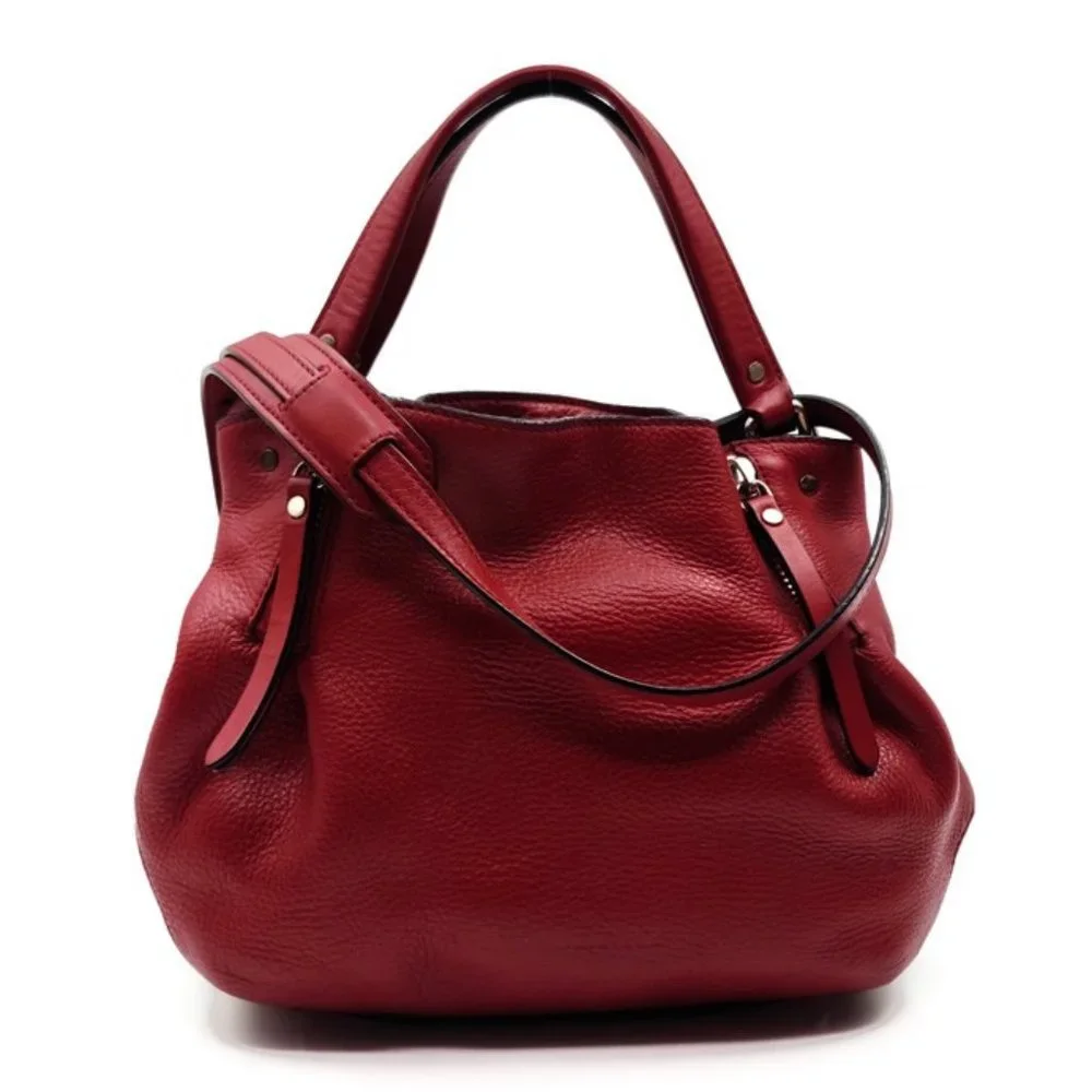 authentic BURBERRY Red Leather Crossbody Bag - Picture 2 of 11